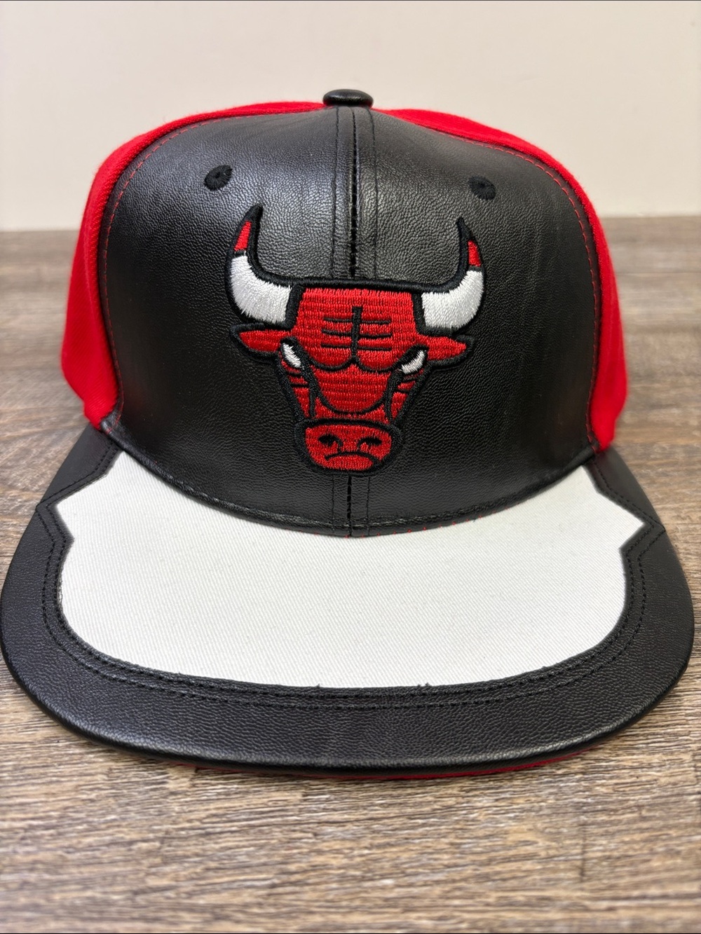 Mitchell & Ness Chicago Bulls Hardwood Classics Faux Leather Snapback Hat